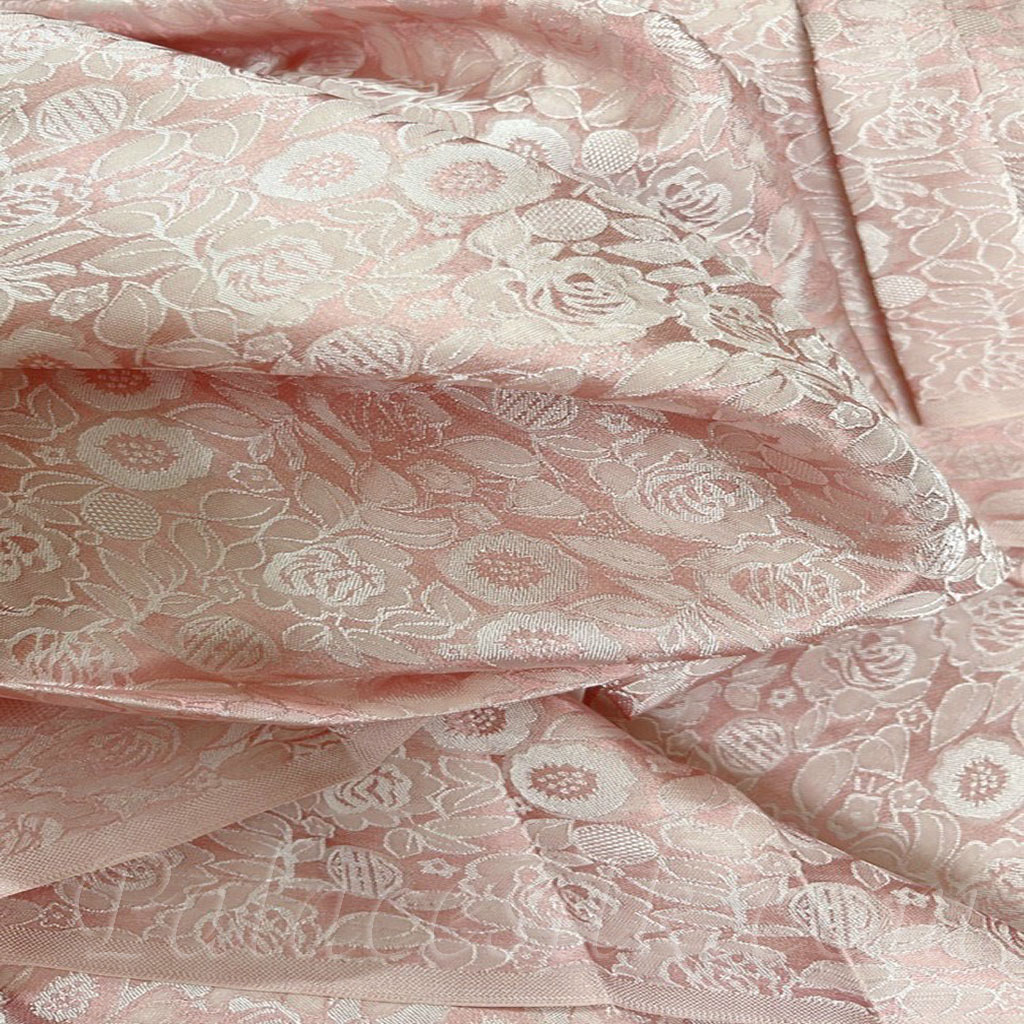 Vải lụa tơ tằm may áo dài HỒNG THỌ, dệt thủ công, 100% sợi tự nhiên