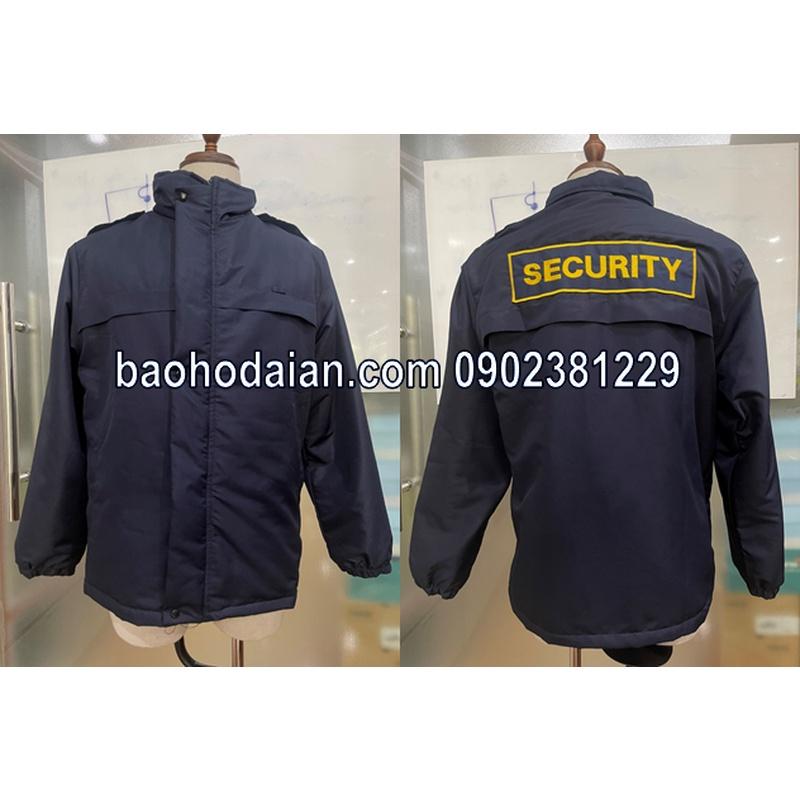 Áo khoác bảo vệ lót trần bông thêu chữ SECURITY