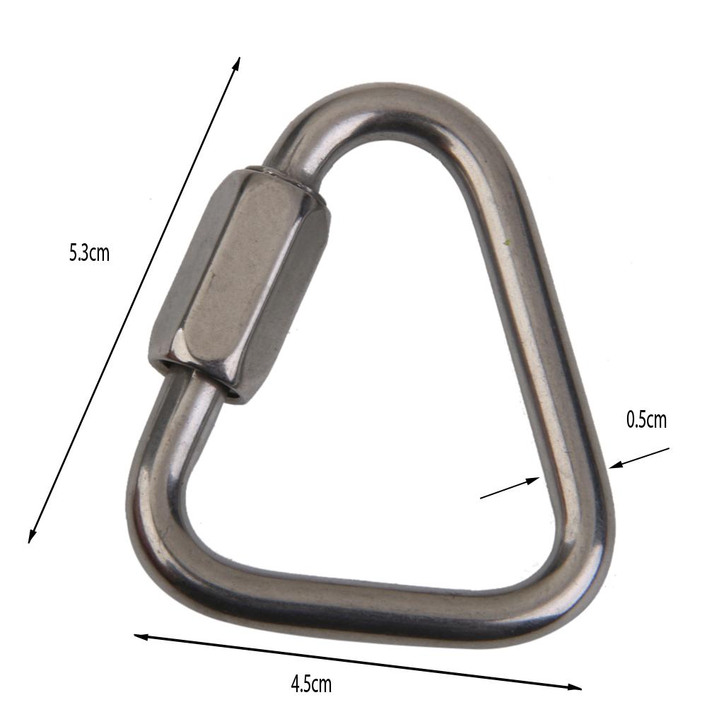 2x2Pieces Triangle Shape Mountain Rock Climbing Stainless Screw Lock Carabiner