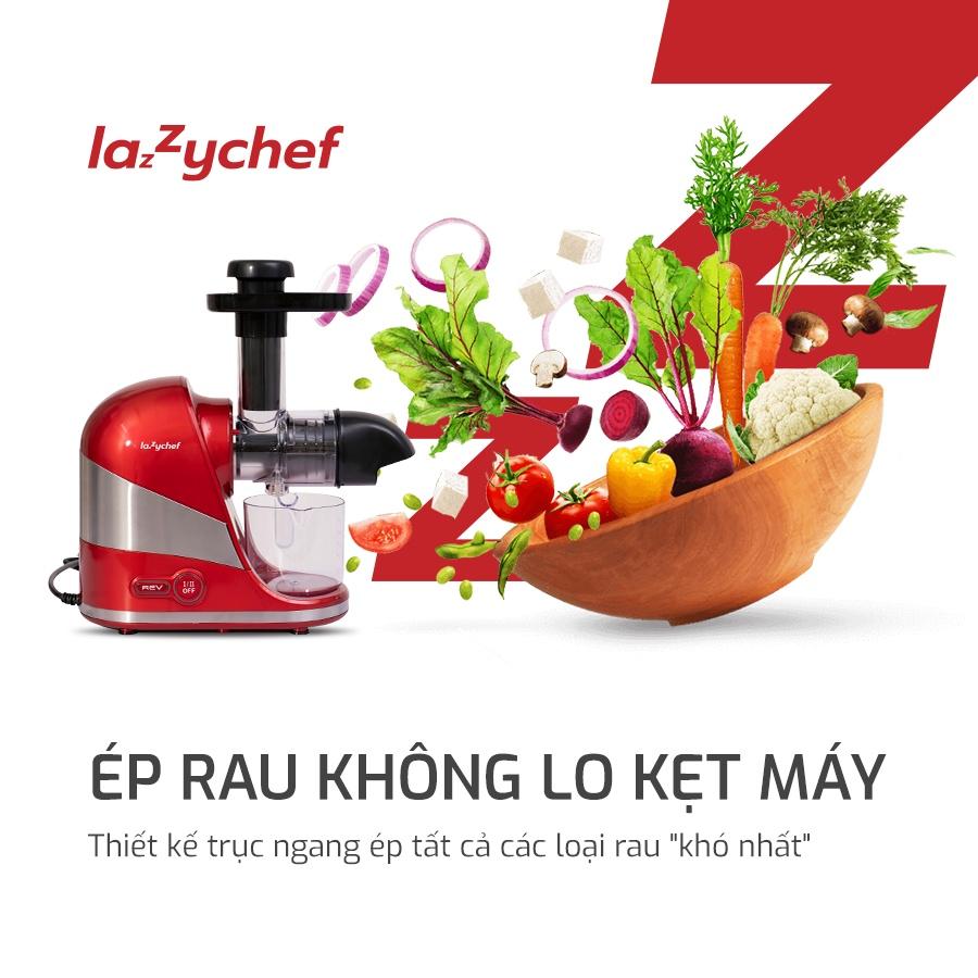 Máy Ép Chậm Trục Ngang Lazychef Màu Đỏ- Ép Trái Cây, Rau Củ Không Lo Kẹt Bã, Dễ Vệ Sinh Dung Tích 800ml Dùng Cho 5 Người – Hàng Chính Hãng