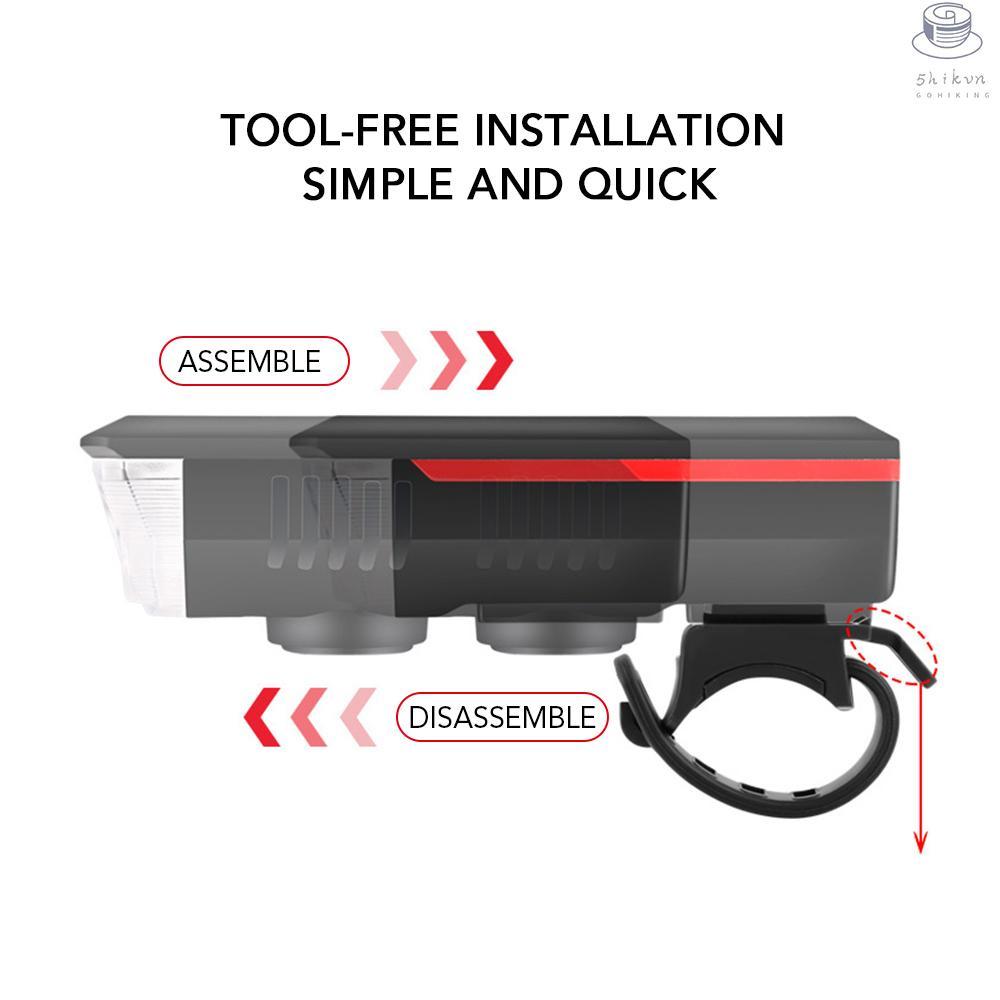 Đèn pha năng lượng mặt trời 5 chế độ sáng với cổng sạc USB chống nước có thể sạc lại cho xe đạp leo núi