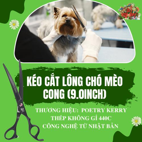 ️️️Kéo Poetry Kerry cắt tỉa lông cho chó mèo - Kéo cong (9.0 inch) ️️️