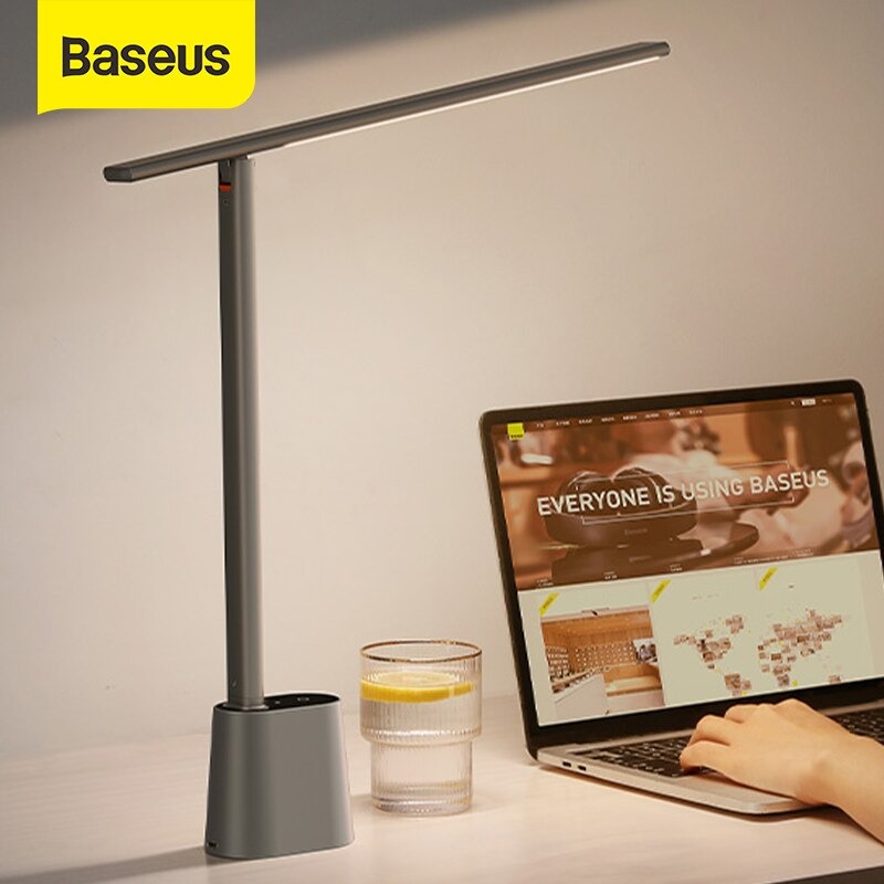 Đèn để bàn thông minh Baseus Smart Eye Series Charging Folding Reading Desk Lamp (Cảm biến ánh sáng tự động, pin sạc, 3000k - 6000k Full-Spectrum, Foldable and Rechargeable Reading Lamp) - Hàng Chính Hãng