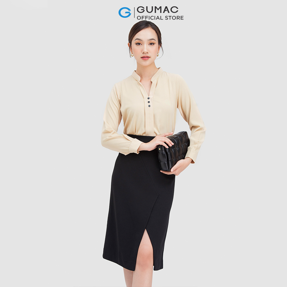 Áo sơ mi nữ GUMAC AC05005 phối 3 nút