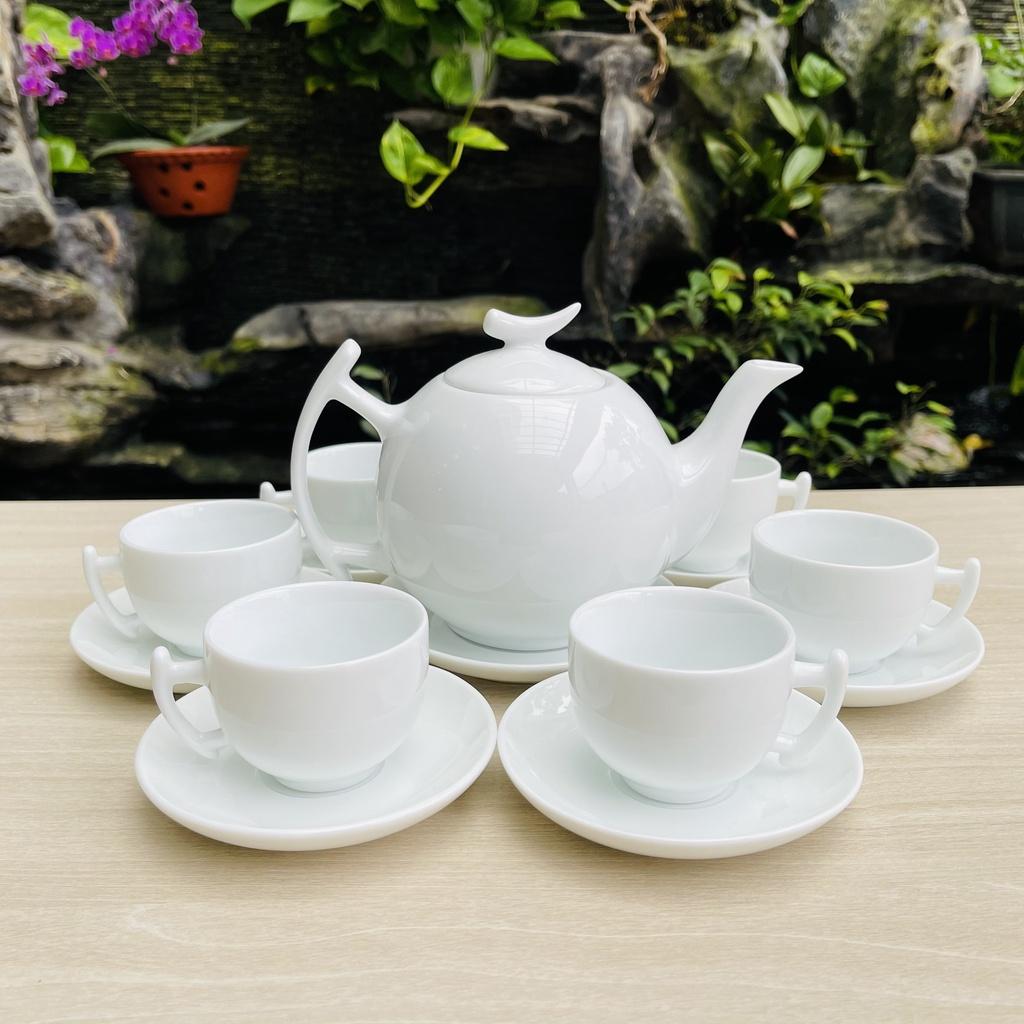 Bưởi Cành - Ấm Trà Đẹp - Bộ Trà Siêu Sang Chảnh - Ấm Chén Bát Tràng Cao Cấp - Bộ Trà Trắng - Vitaminceramics