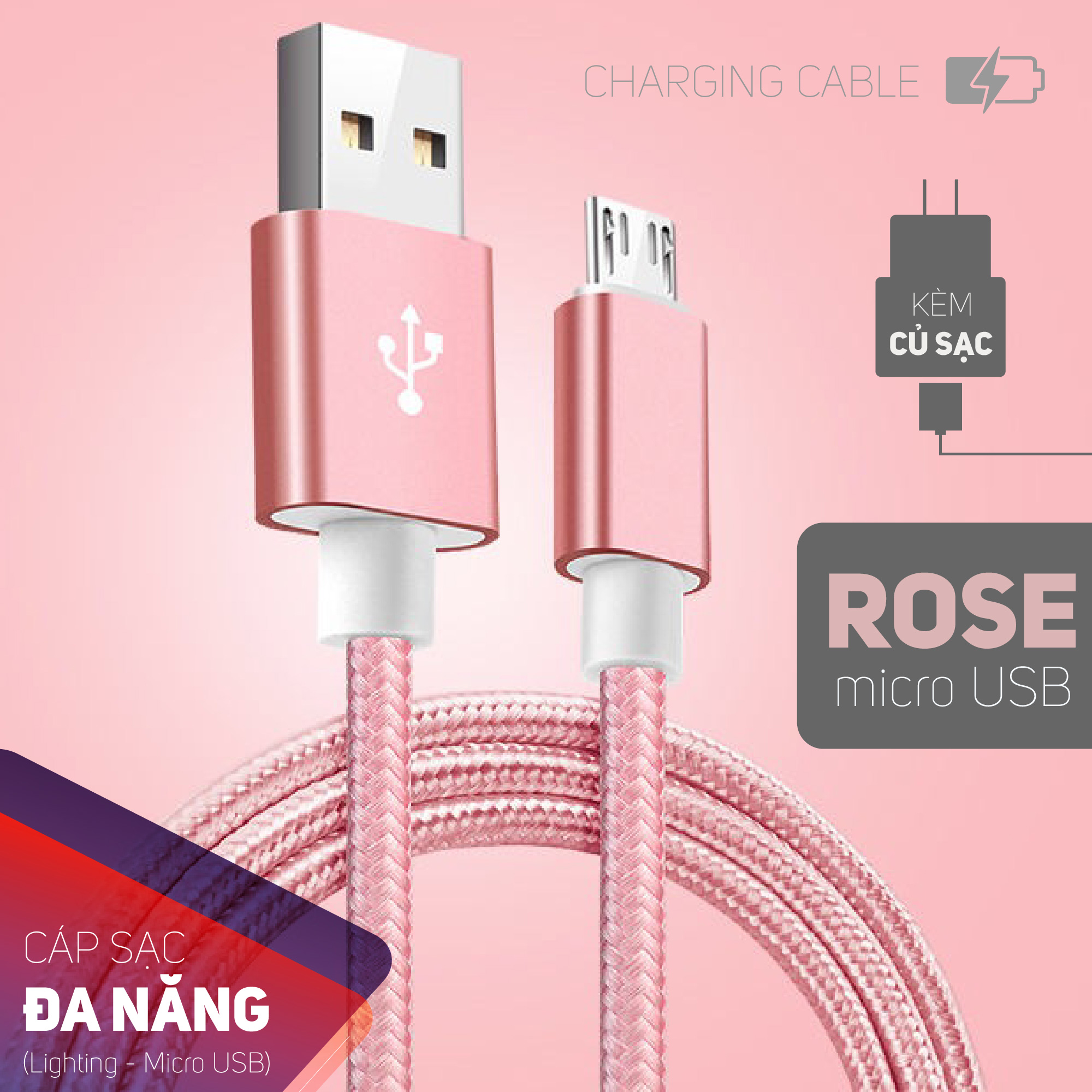 Bộ cáp sạc Mirco USB kèm theo củ sạc Quick charge 3.0,dây cáp sạc android bọc vải chắc chắn chọn màu ngẫu nhiên,củ sạc và cáp sạc nhanh tiện lợi có thể sạc hầu hết các dòng điện thoại trên thị trường