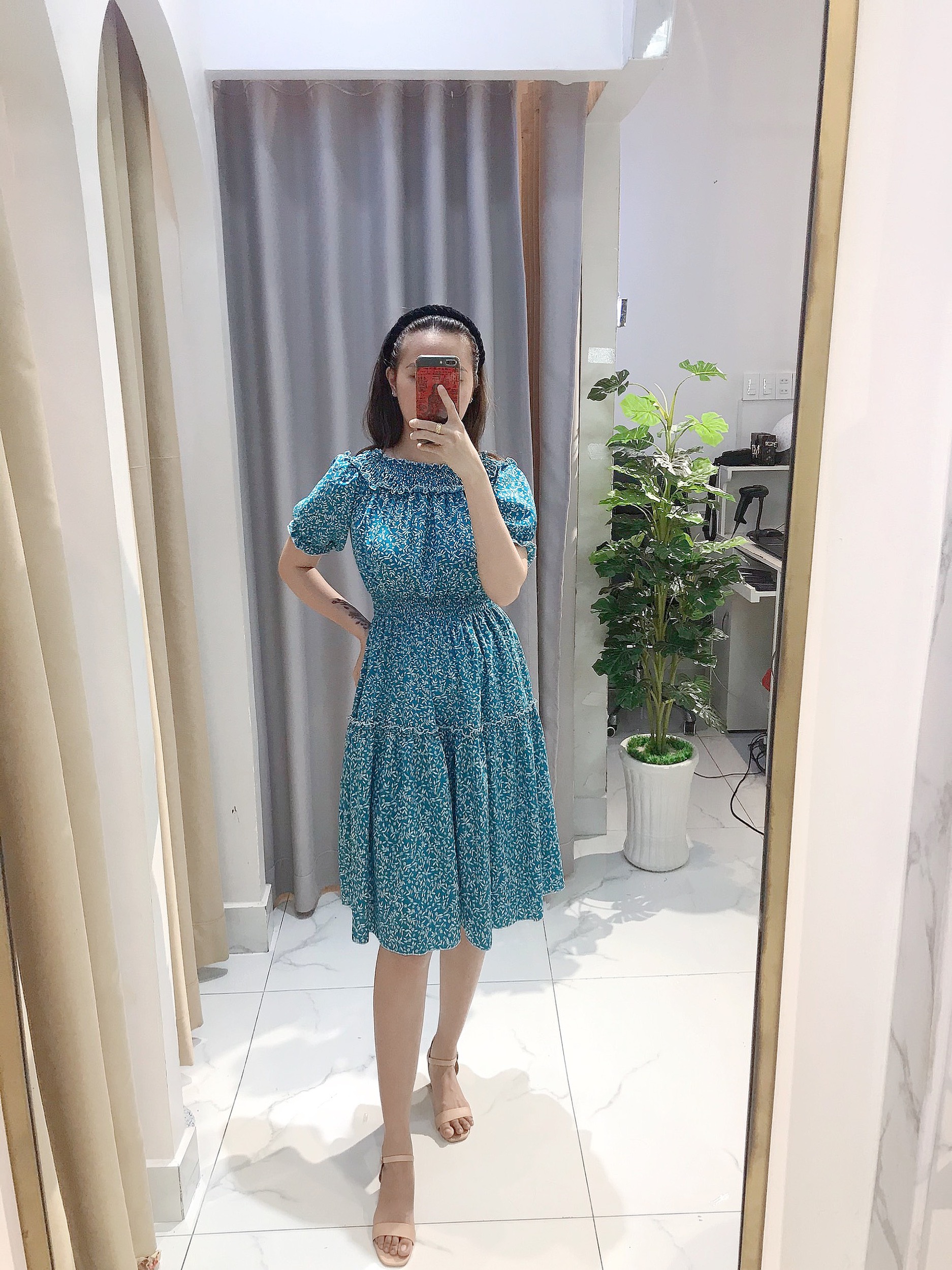 Váy nữ thời trang trễ vai tiểu thư, kiểu bẹt vai nhúng eo,bộ váy đầm dài công chúa chất bao mát không nhăn, V004