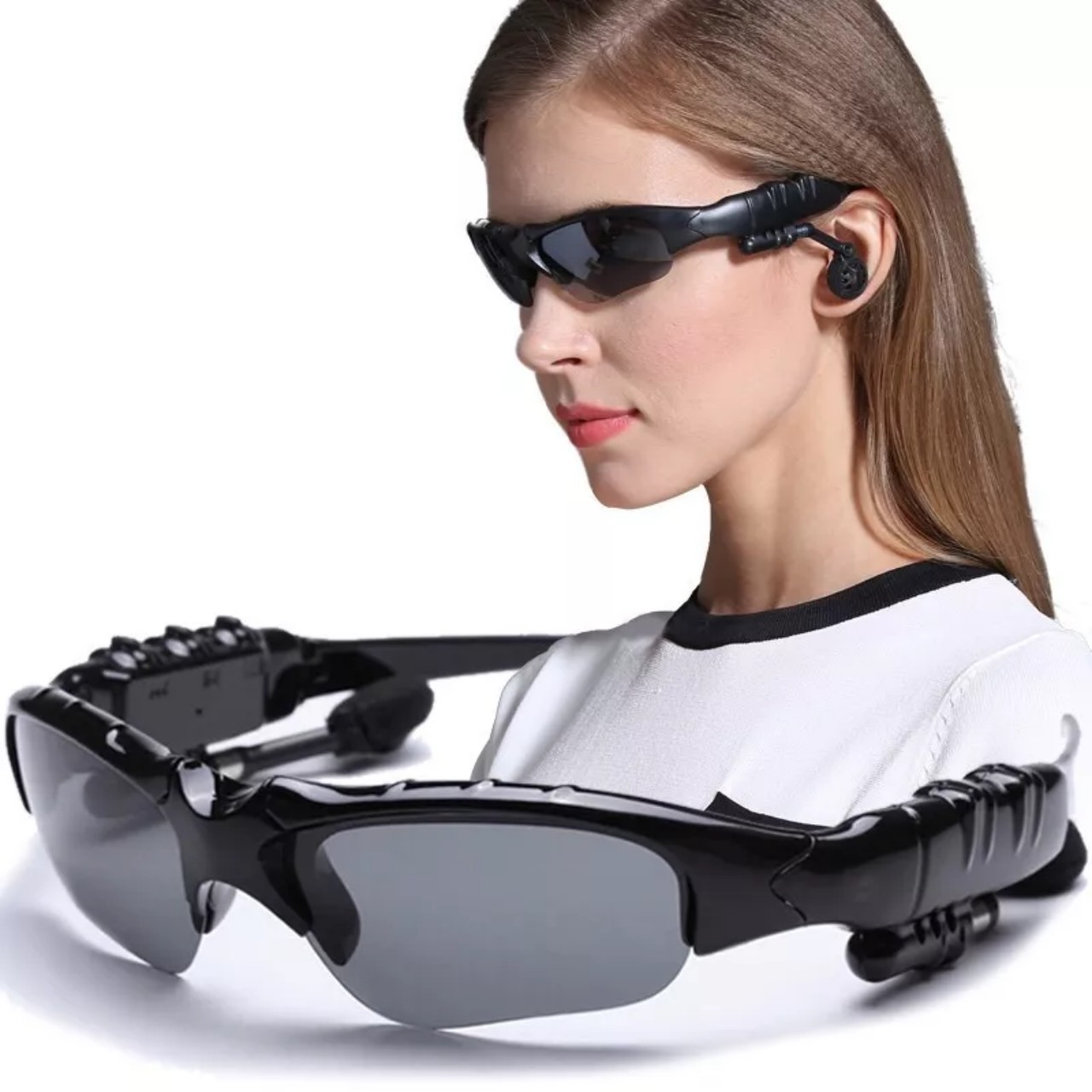 (Loại Tốt) Kính Mắt thông minh nghe nhạc nam nữ siêu ngầu, Kính râm phân cực Chống UV tích hợp kết nối hỗ Bluetooth cao câp