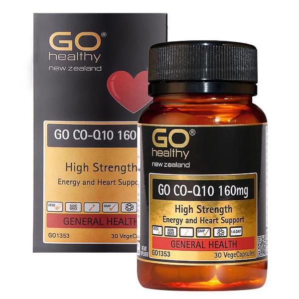 Viên uống bổ tim nhập khẩu chính hãng New Zealand GO CO Q10 160mg (30 viên) giảm quá trình lão hóa tim mạch, giảm nguy cơ tai biến tim mạch, giảm cholesterol máu, điều hòa huyết áp, tăng miễn dịch và giúp cơ thể khỏe mạnh