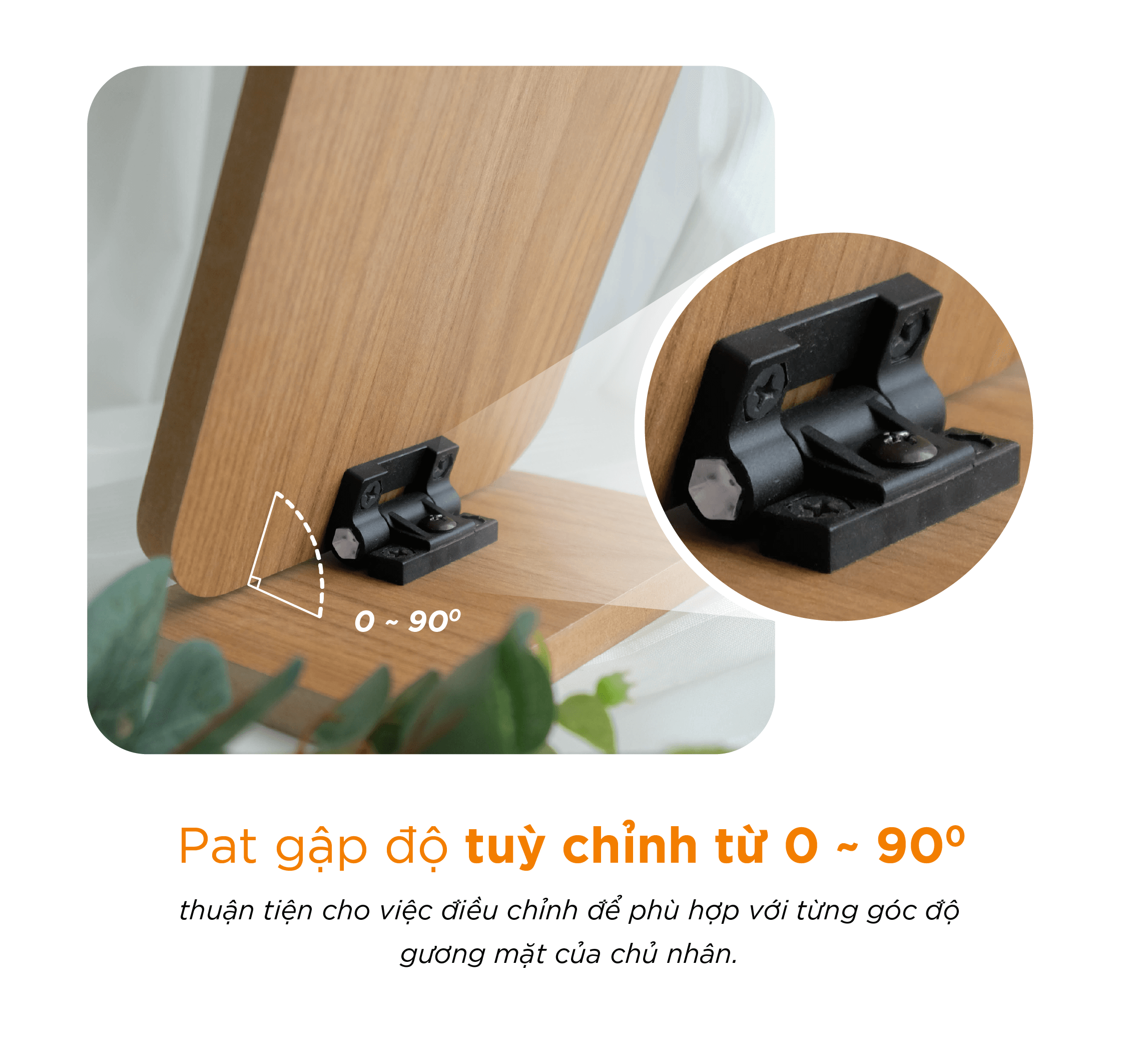 Gương Soi Để Bàn Trang Điểm Gỗ Mini BEYOURs - Phấn Mirror Nội Thất Decor Phòng Ngủ