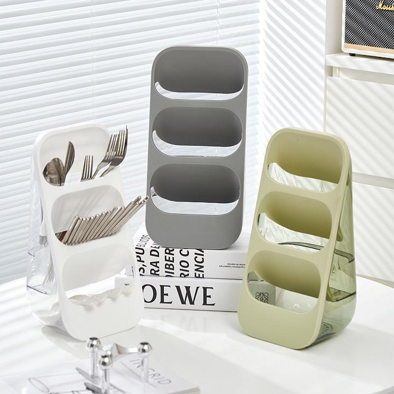 Hộp Đựng Ráo Đũa Muỗng Nĩa 3 Tầng Dạng Nghiên Phong Cách Nhật Bản
