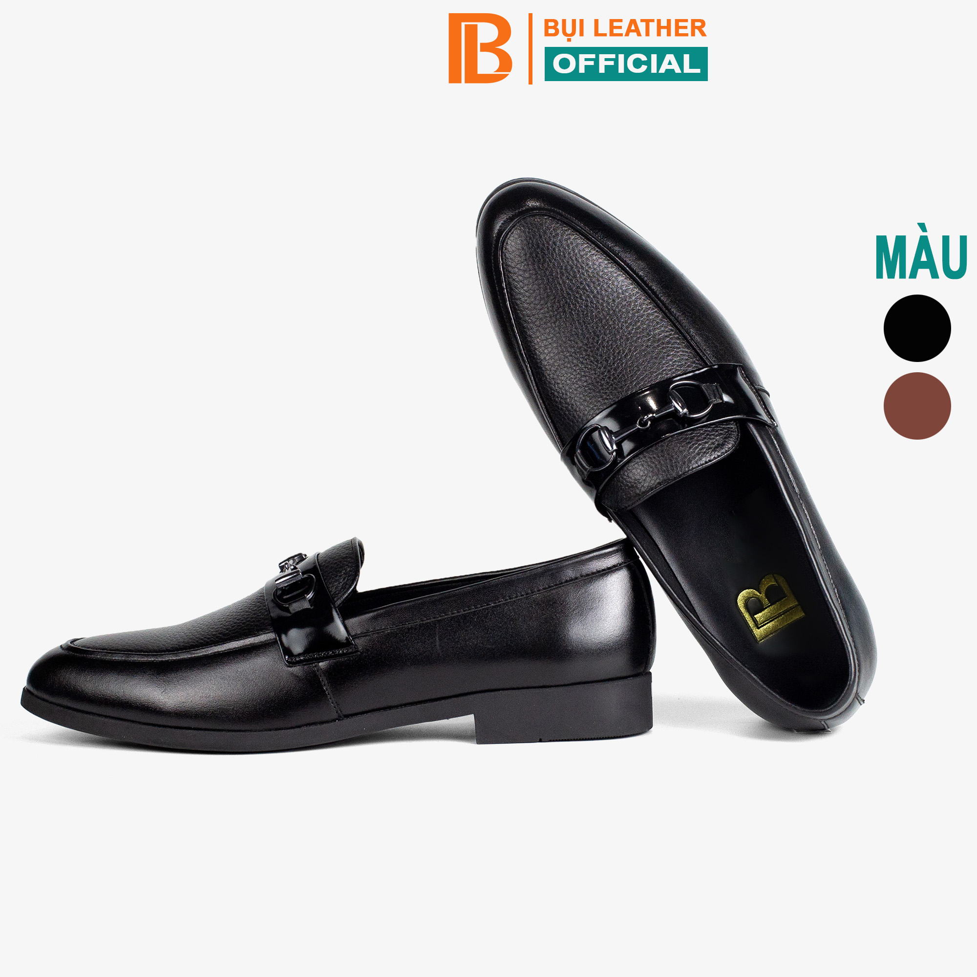 Giày Lười Da Nam Công Sợ Bụi Leather G121 - Da Bò Nappa Cao Cấp - 38 - Màu Đen