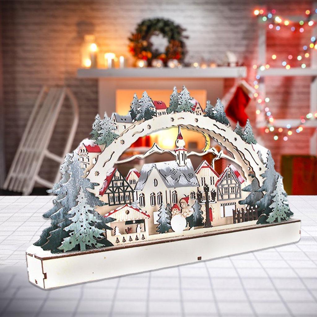 Wooden Christmas LED  and  Book Desktop Decor