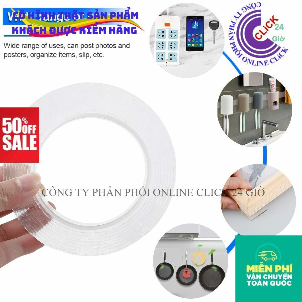 Băng Dính Nano Dán 2 Mặt Trong Suốt/ Băng Keo 2 Mặt Đa Năng- Dán Tường/ Cố Định Thảm/ Treo Tranh Ảnh