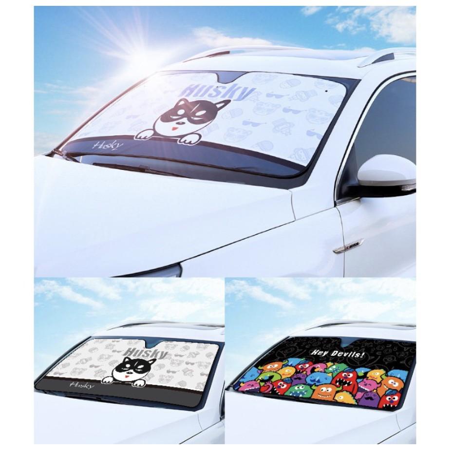Tấm chống nắng 5 lớp cách nhiệt cho ô tô hình chó Husky cao cấp