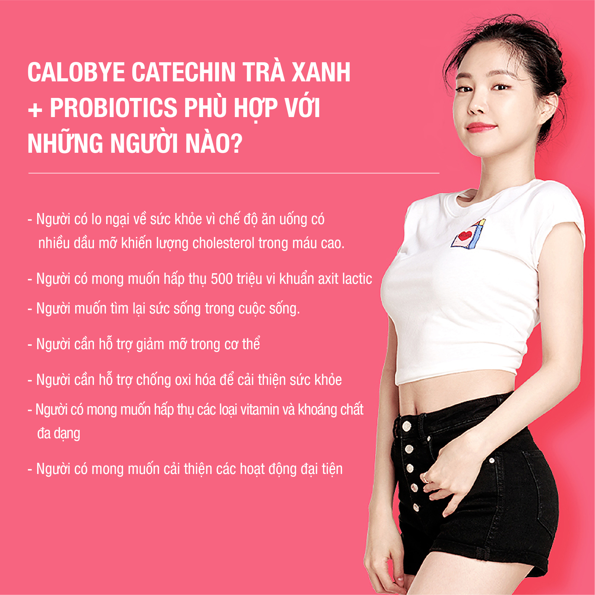 Viên Uống Tiêu Mỡ Cơ Thể Calobye Catechin Trà Xanh + Probiotics (Hộp 30 Gói x 30 Ngày)