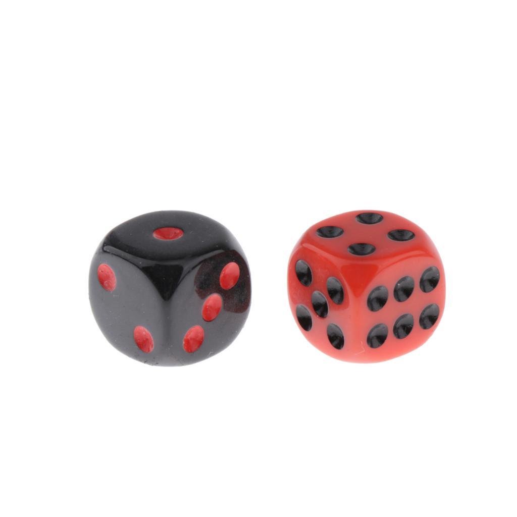 24 Chiếc Đỏ & Đen Dual Màu 6 Mặt D6 Xúc Xắc Dành Cho D & D Vai Trò Chơi Trò Chơi