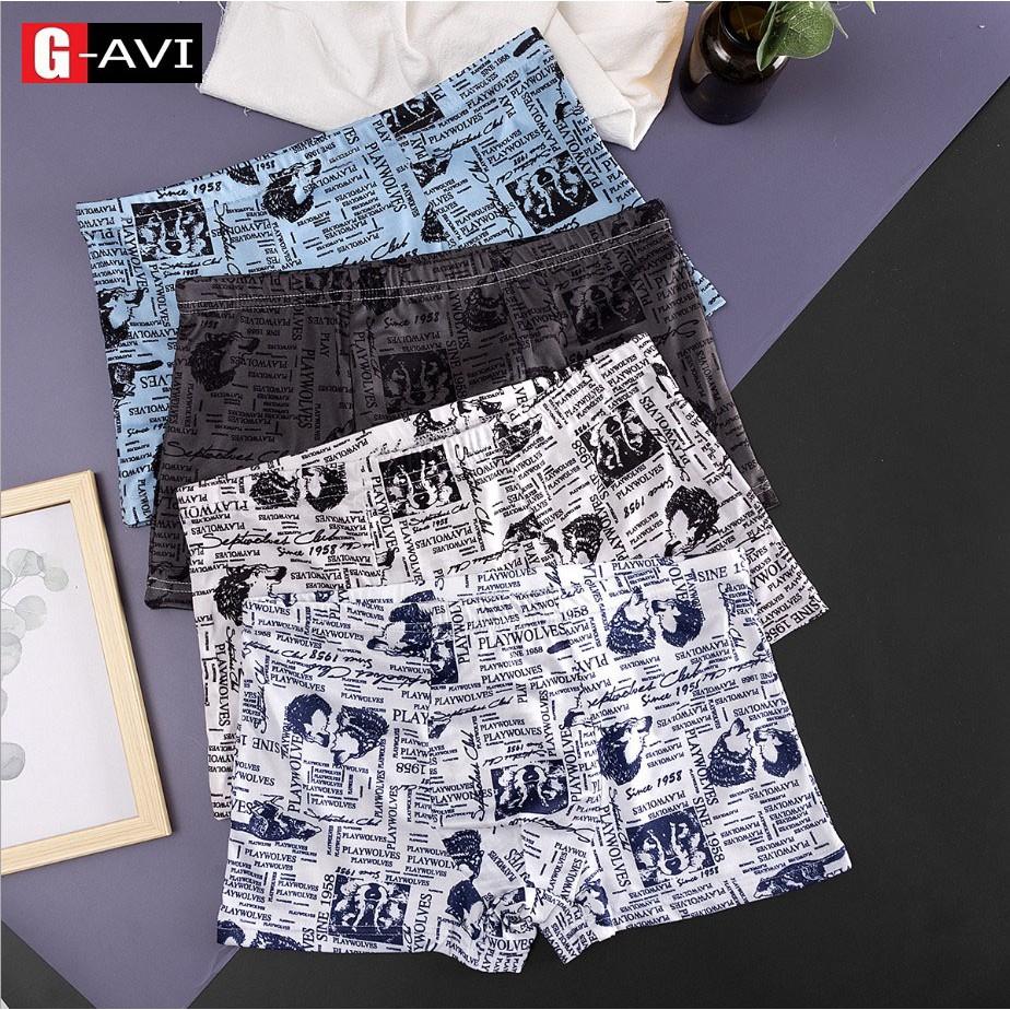 Combo 4 quần lót nam boxer chất coton kiểu dáng quyến rũ mềm mịn thoáng mát