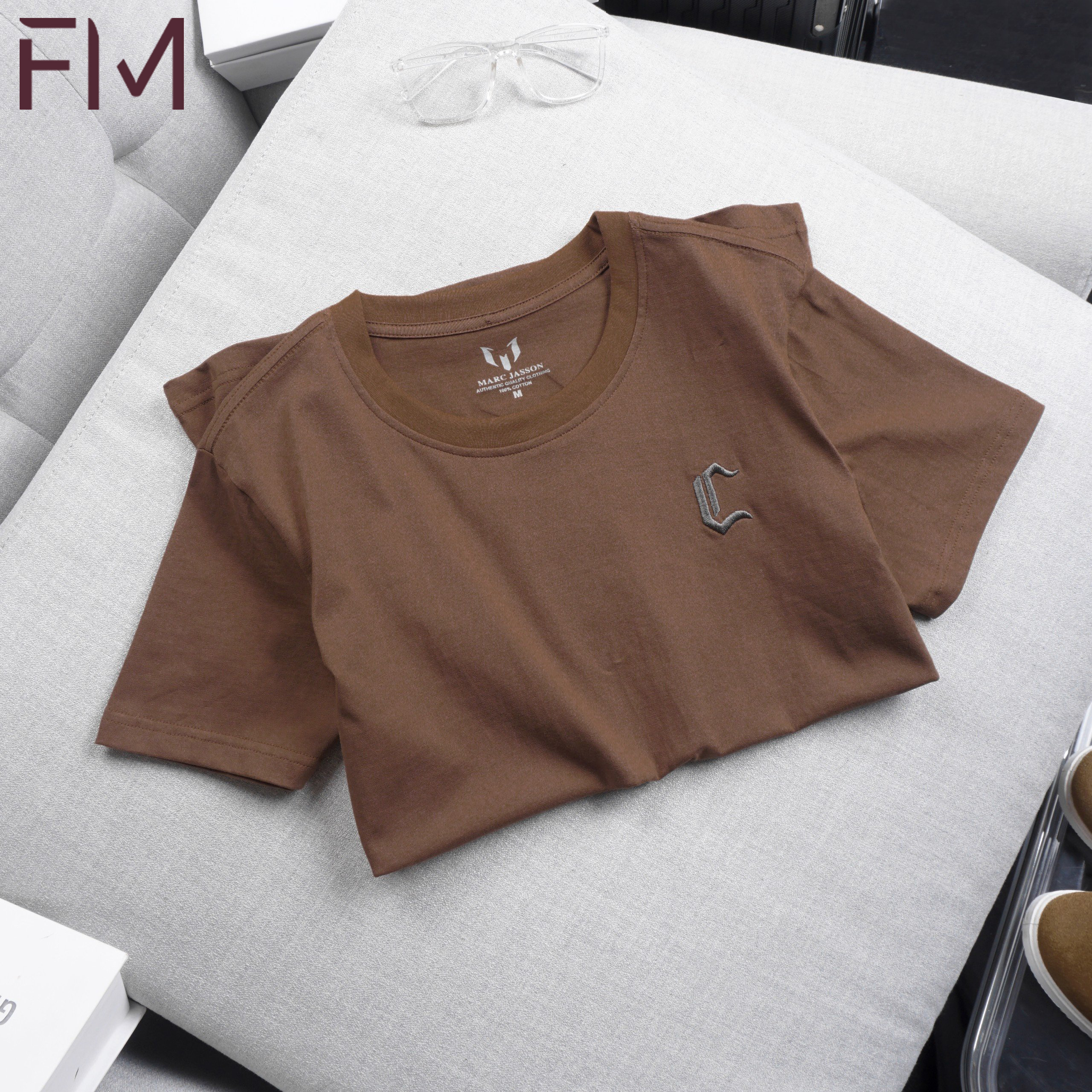 Áo thun cổ tròn ngắn tay JASSON, chất cotton 100% thiết kế họa tiết thêu logo - FORMEN SHOP - FMPS199