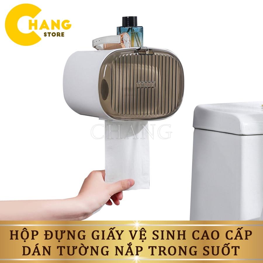 Hộp Đựng Khăn Giấy Dán Tường Trong Suốt Chống Thấm Nước, Hộp Đựng Giấy Vệ Sinh Có Nắp Đậy Để Đồ Đa Năng