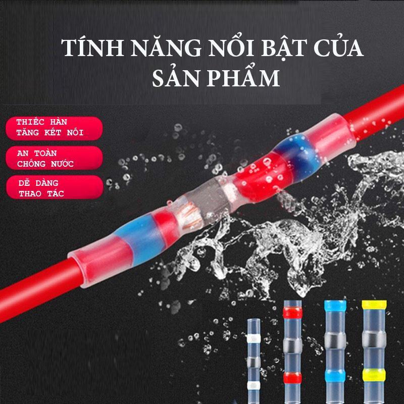 Bộ 50 Đầu Nối Dây Điện, Cút Nối Dây Điện Tự Hàn, Chống Nước, Trong Suốt Tiện Dụng