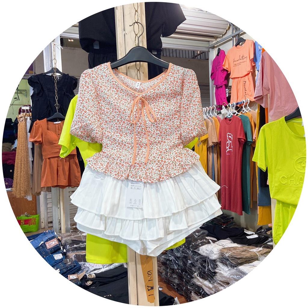 Áo babydoll xinh xắn cá tính với hoạ tiết hoa nhí vải mát Thời trang Nữ MTShop Vinh
