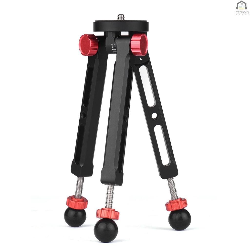Giá đỡ ba chân mini bằng hợp kim nhôm để bàn có thể điều chỉnh 6 độ cao cho quay video Max 11lbs