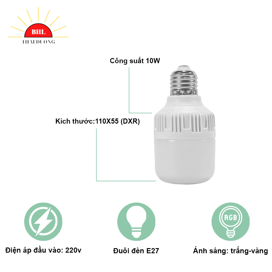 BÓNG ĐÈN LED TRỤ TRÒN 50W - 30W - 20W - 10W - 5W - VỎ NHỰA CAO CẤP