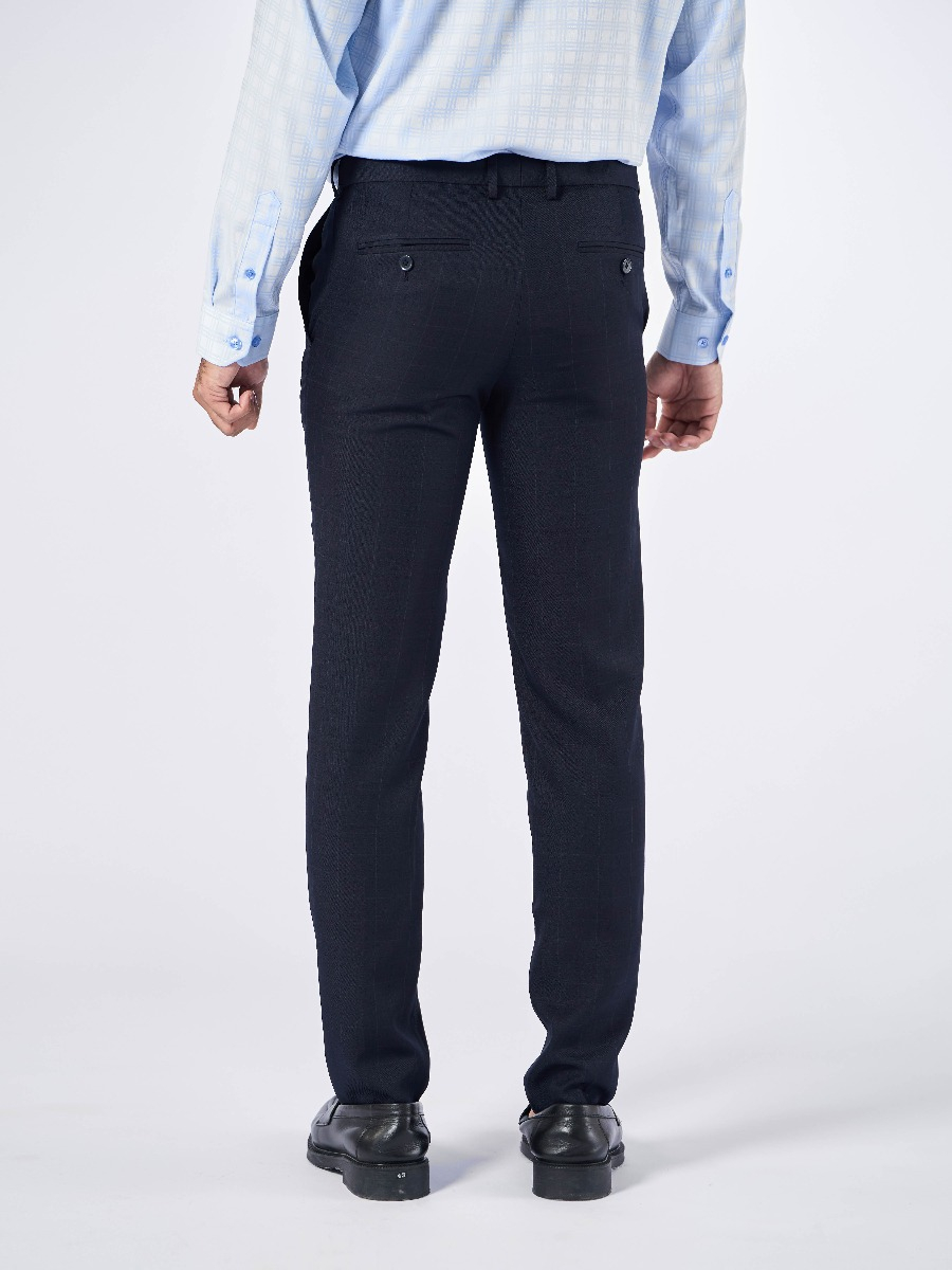 Owen - Quần âu nam Owen SLimfit màu đen kẻ ô chìm 220686 - Quần âu nam dáng ôm