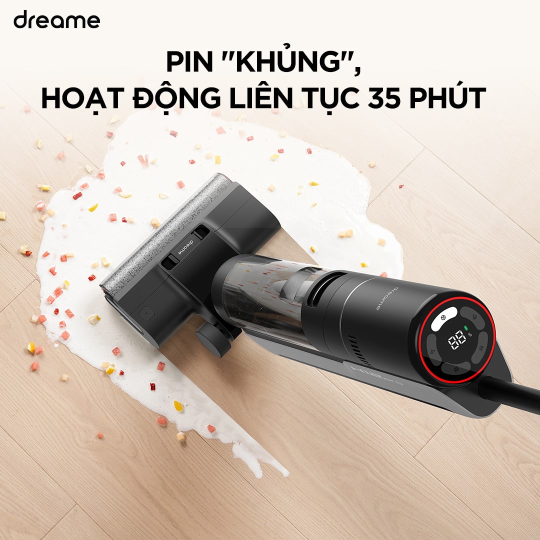 Máy Lau Sàn Hút Bụi Thông Minh Không Dây Cầm Tay Dreame H12 Pro - Pin 6*4000 mAh - Bản quốc tế - Hàng chính hãng