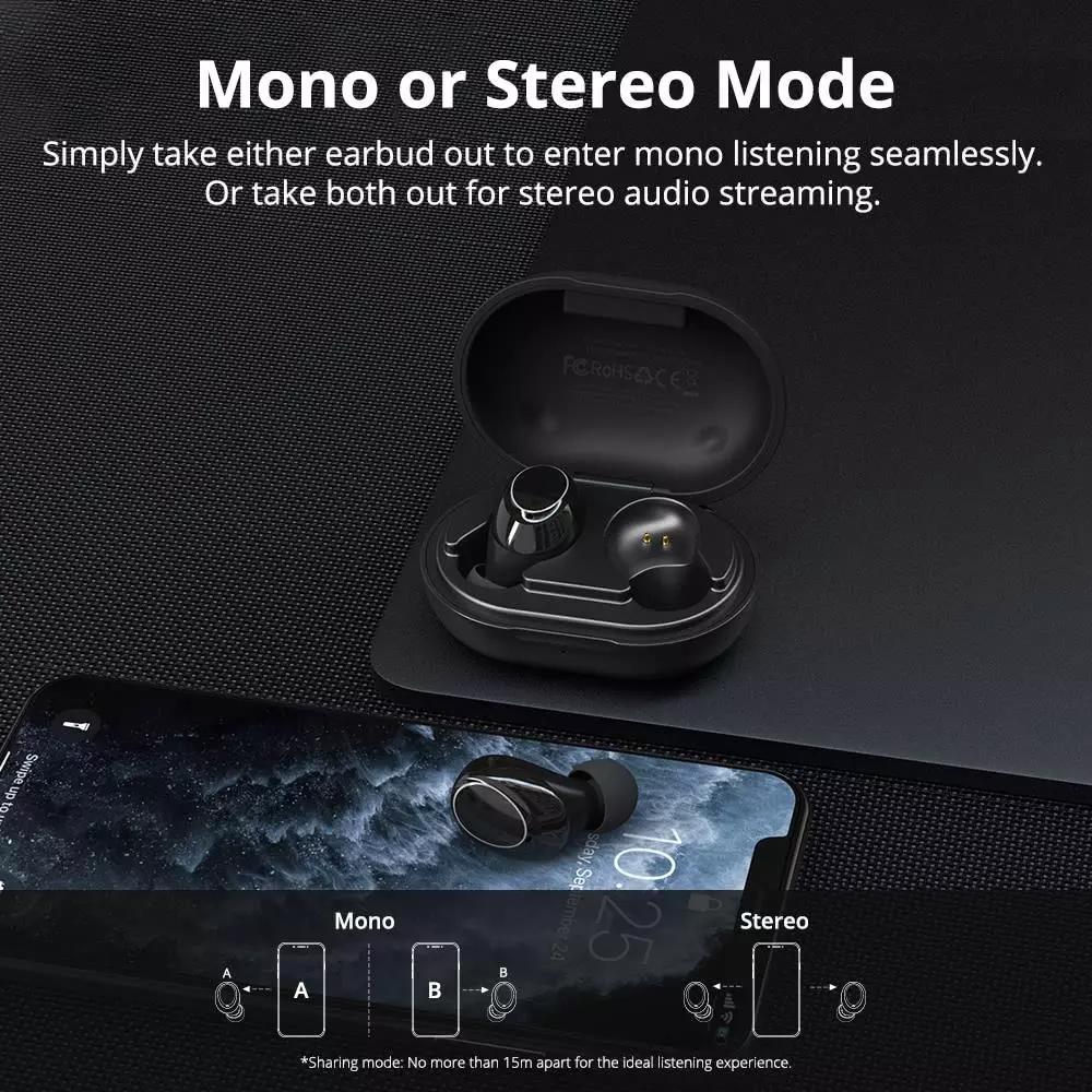 Tai nghe Bluetooth Tronsmart Onyx Neo APTX Tai nghe không dây TWS với chip Qualcomm, Điều khiển âm lượng, IPX5  ,Thời gian chơi 24 giờ -Hàng nhập khẩu