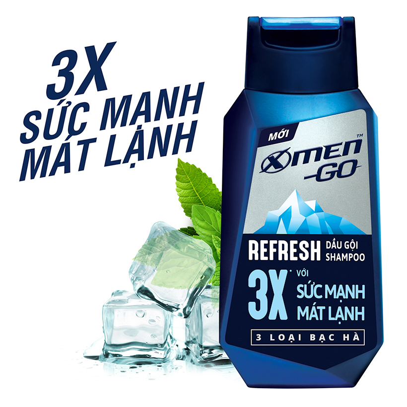 Dầu gội X-Men Go REFRESH 3 Loại Bạc Hà 370G