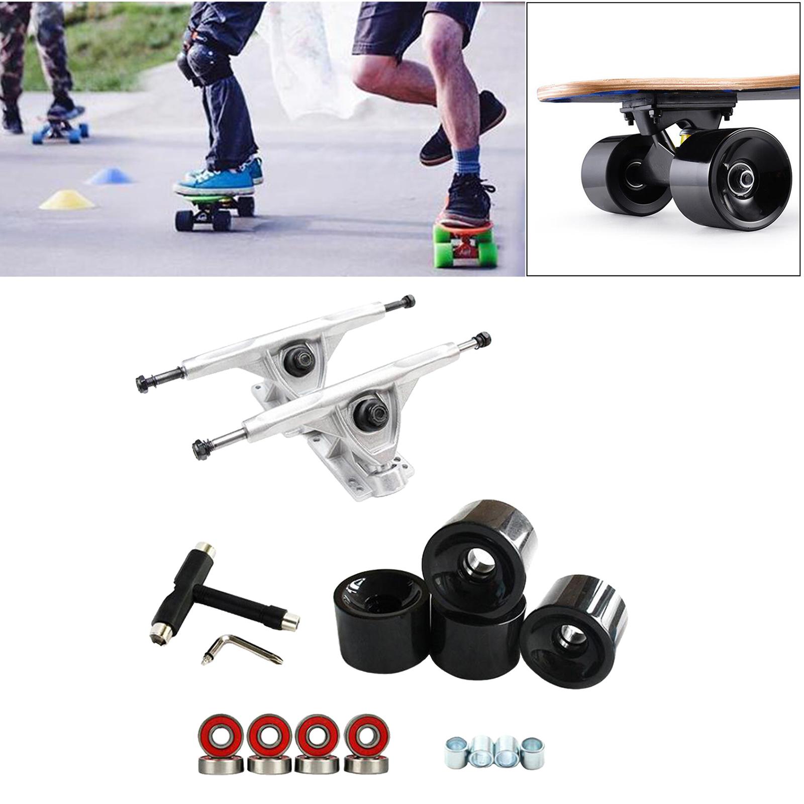 Alloy Solid Skateboard Truck 7'' Wheel Wrench Roller Part