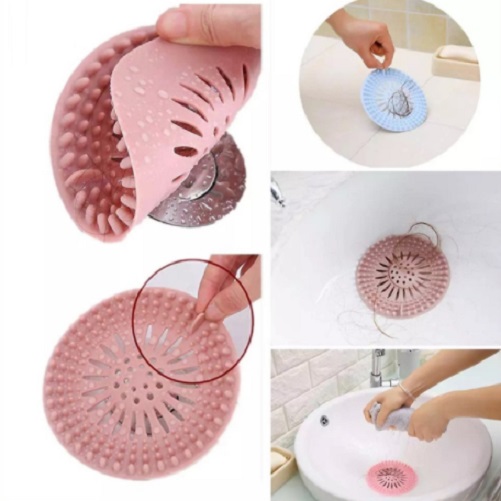 Combo 3 Nắp Đậy Lỗ Thoát Nước Silicone Cho Lỗ sàn, Bồn Rửa, Bồn Tắm Chặn Tóc, Rác, Thức Ăn, Dễ Làm Sạch Màu Ngẫu Nhiên [Tặng kèm Thanh Dũa Móng Tay Ngẫu Nhiên]