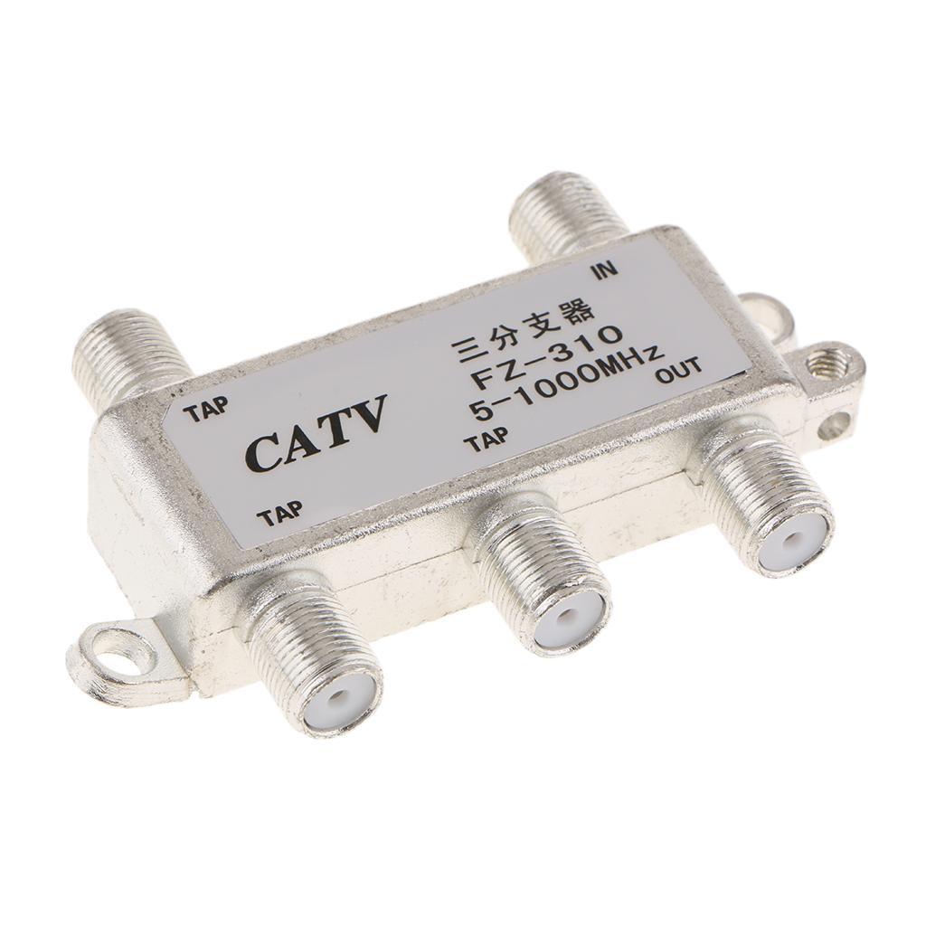 4 Way Cable TV Splitters, Coax Coaxial RG6 Satellite Singal Adapter High Performance