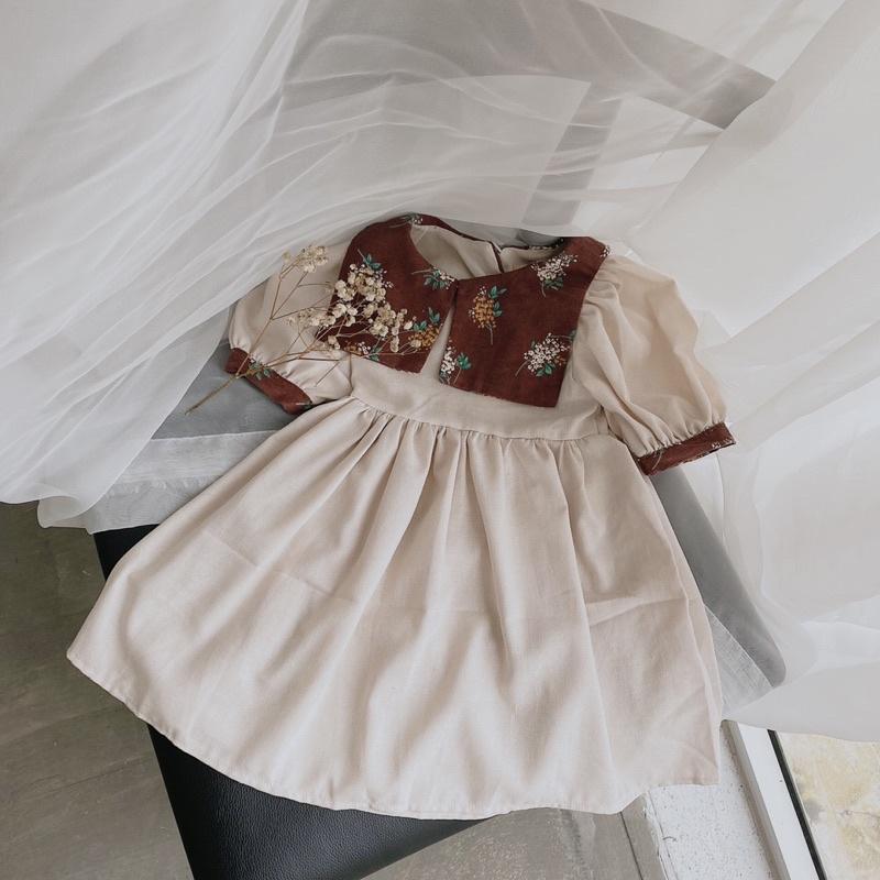 Đầm Cho Bé Mick and Milk 1,2,3,4,5,6 Tuổi Váy Trẻ Em Hàng Thiết Kế Phong Cách Vintage Chất Liệu Mát Mẻ Dễ Thương