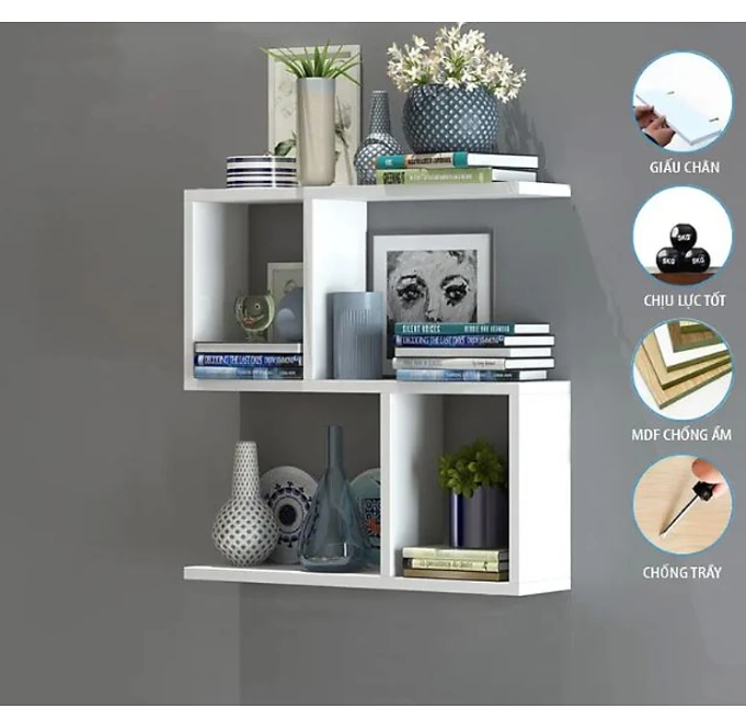 Kệ Gỗ Treo Tường 3 Tầng Tundo CTKT36 KT 80/58 x 55 x 15cm