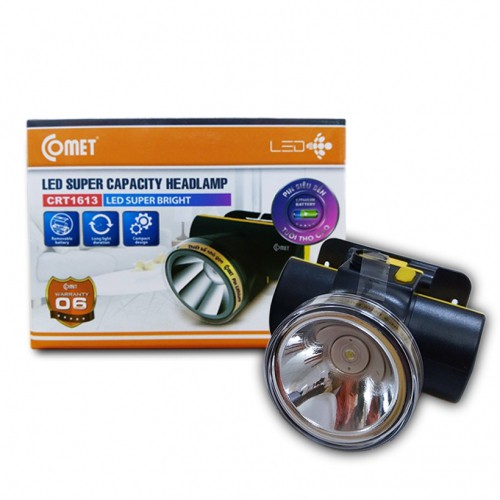 Đèn Pin Sạc Led Đội Đầu Comet CRT1613 2W Lithium 1800mAh Siêu Sáng, Ánh Sáng Trắng