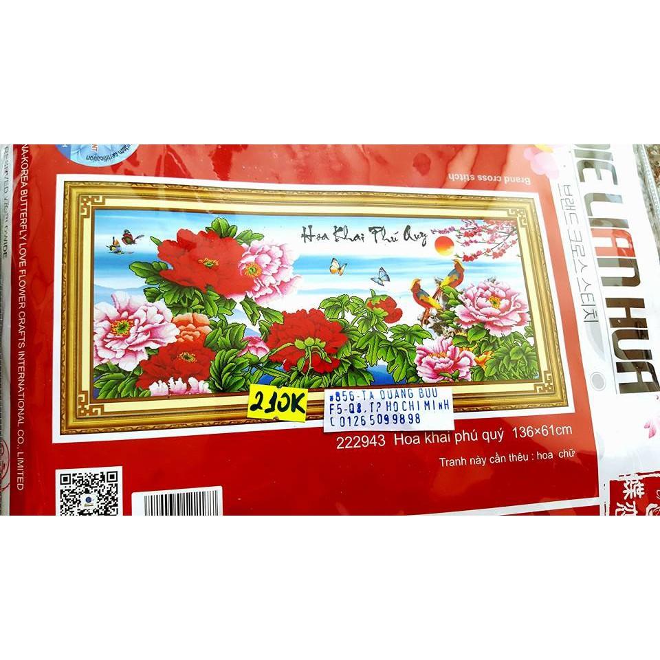 Tranh thêu HOA MẪU ĐƠN-222943( chưa thêu)