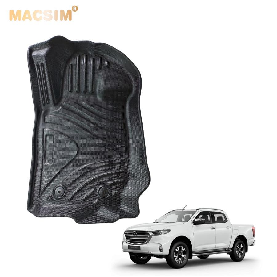 Thảm lót sàn xe ô tô Mazda BT50 2016-2019 nhãn hiệu Macsim - chất liệu nhựa TPE đúc khuôn cao cấp - màu đen
