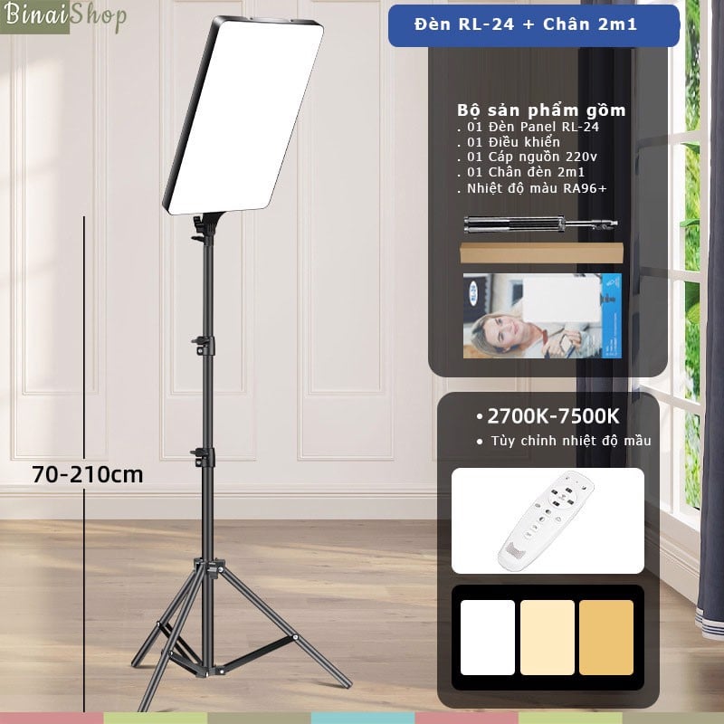 RL-24 - Đèn LED Panel Kích Thước 24 Inch, Trợ Sáng Cho Quay Phim, Studio Nhỏ, Livestream, Chụp Mẫu Chân Dung