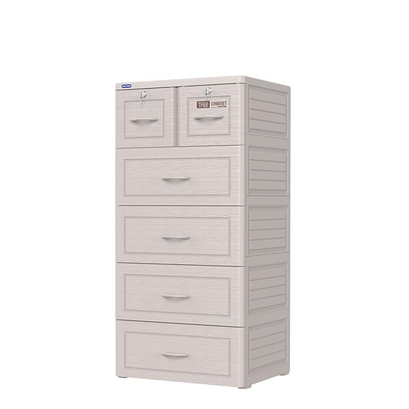 Tủ Nhựa Tabi Vân Gỗ Cao Cấp, Chất Lượng, Giá Rẻ, Nhiều Mẫu Mã Chính Hãng Nhựa Duy Tân - Xám Vân Gỗ - 5 Tầng