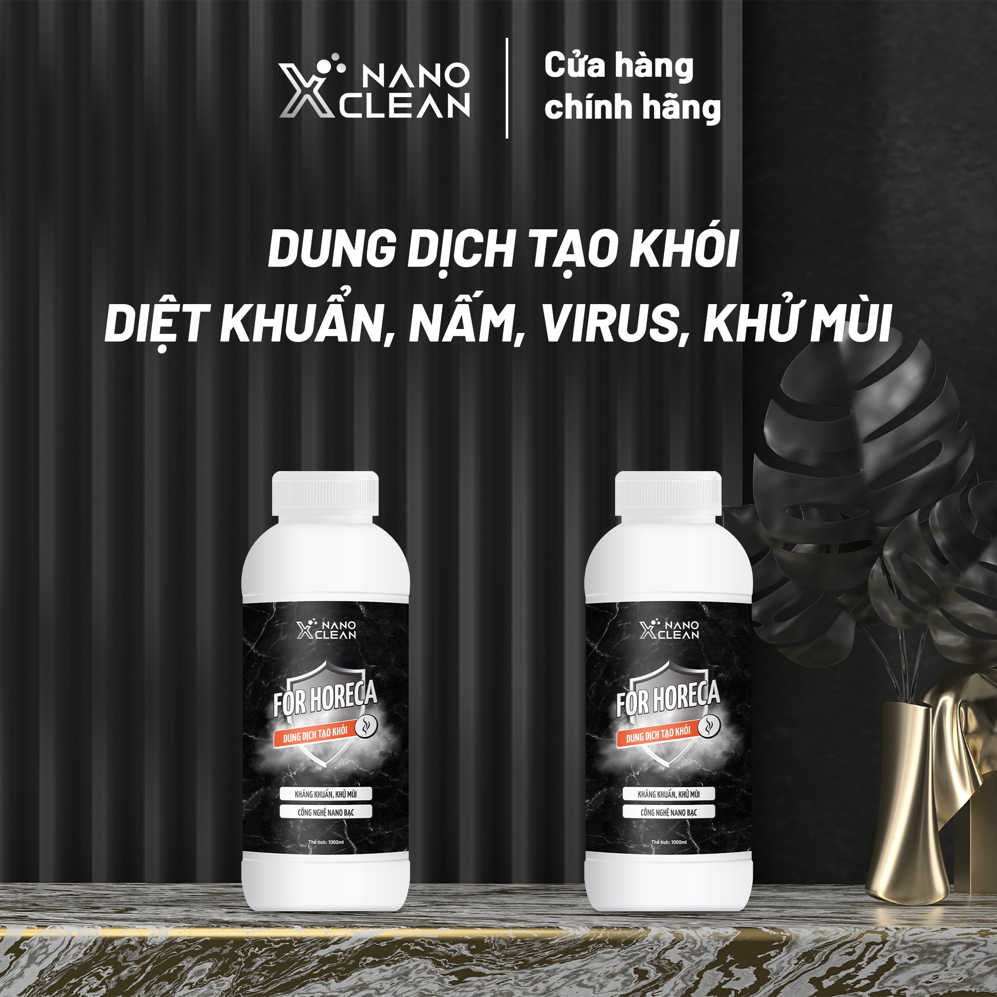 [COMBO] Dung Dịch Nano Bạc Tạo Khói, Phun Khói Nano Xclean For Horeca (1L)-Diệt Khuẩn, Nấm, Khử Mùi không gian nhà hàng, karaoke, -Nano Bạc AHT Corp (AHTC)