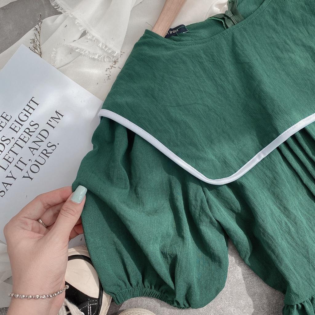 Đầm babydoll xanh thuỷ thủ