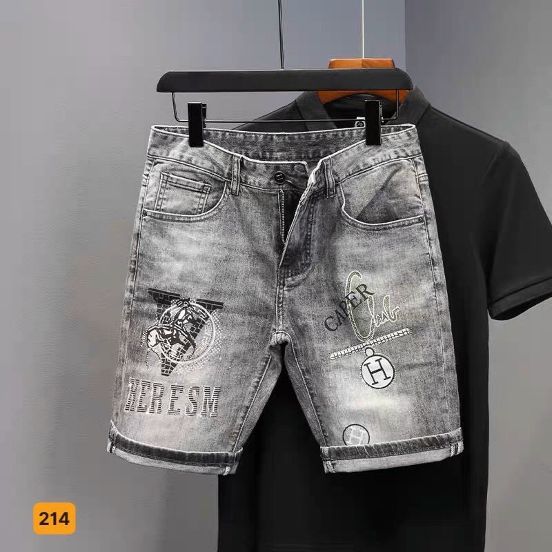 Quần short jean nam, quần short jean nam mẫu mới phong cách hàng quốc, họa tiết cao cấp OBOK FASHION MS214