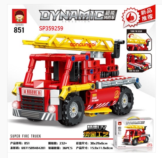 Hộp logo ráp xe cứu hỏa thang 232M, 851