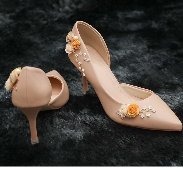 GIÀY CƯỚI - GIÀY CÔ DÂU BEJO H51.RGOLD THUYEN HOA VANG - WEDDING SHOES