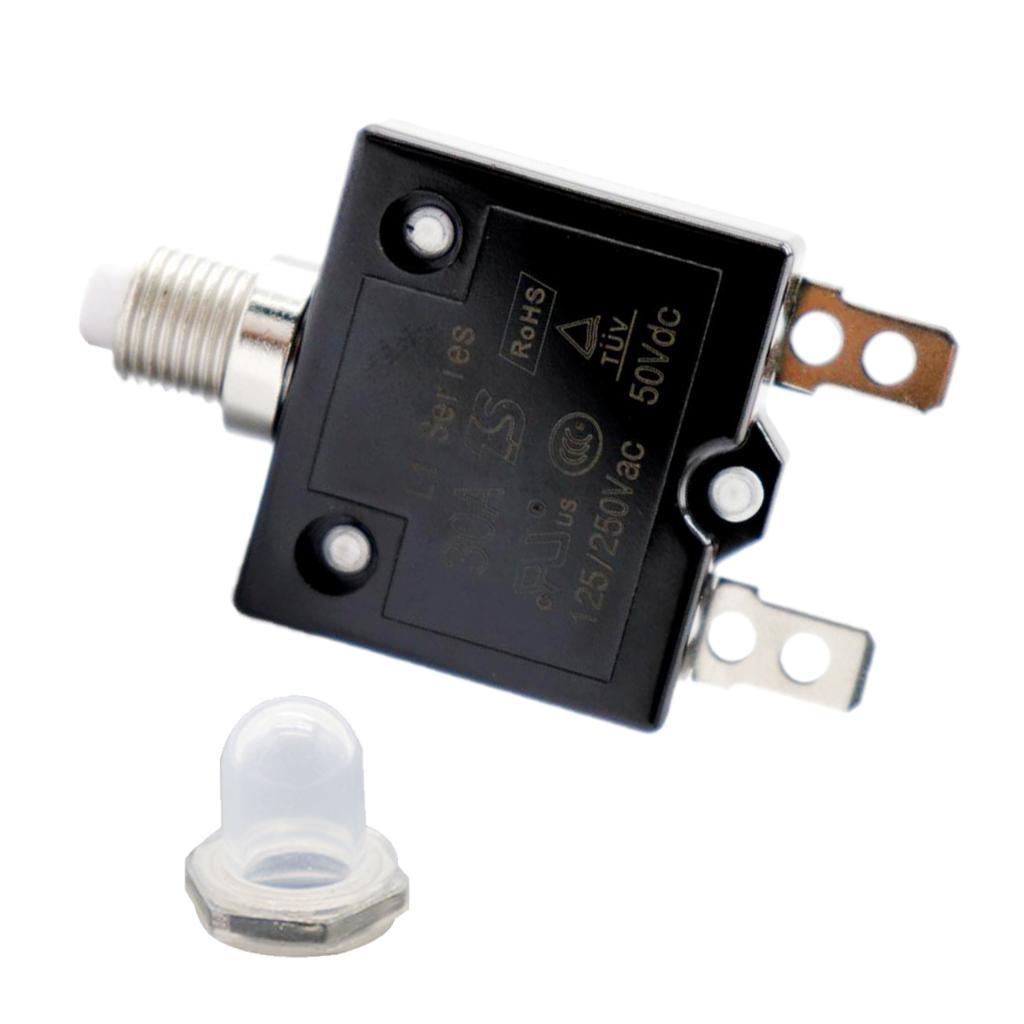 4 Pieces 125/250V 50V DC Circuit Breaker Resettable Overload Switch Fuse