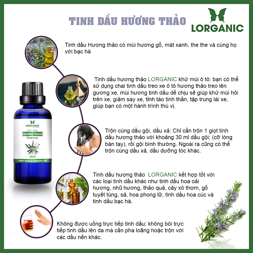 Tinh Dầu Hương Thảo Lorganic (50ml)