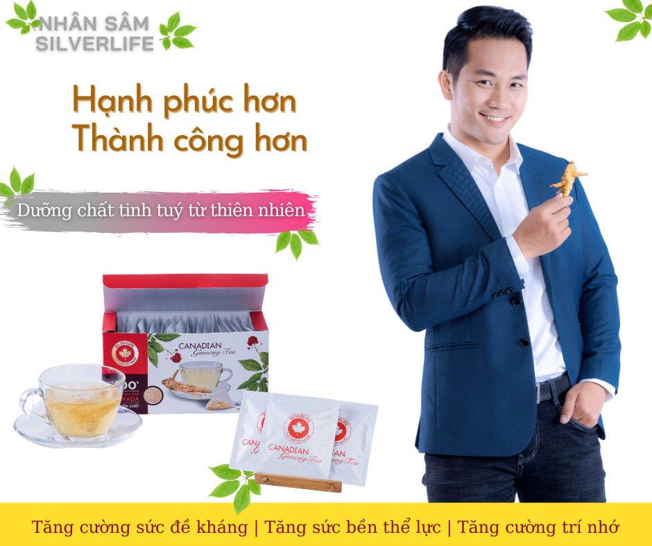 Trà nhân sâm Canada SilverLife hộp 24 gói 48g - 100% nhân sâm Canada tự nhiên nguyên chất - Giúp giải nhiệt, tăng cường sức khoẻ